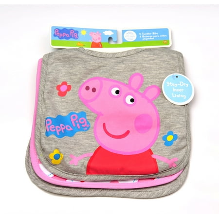 3 Pk Peppa Pig Heather Bib