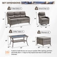 thumbnail image 4 of Gymojoy 6 Pieces Wicker Patio Furniture Set Conversations Sets, 2 Outdoor 360° Swivel Rocking Chairs, Patio Swivel Glider Chair with Table and Ottoman, 4 of 11