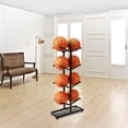 thumbnail image 5 of Flkoendmall 4 Layer Basketball Organizer Iron Ball Rack Floor Standing Holder Indoor Outdoor, 5 of 8