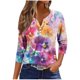 thumbnail image 2 of Fiudx Ofertas Flash Artículos En Oferta Blusa de Manga 3/4 Corta Estampada a La Moda para Mujer, Blusa Informal con Cuello Redondo, 2 of 5