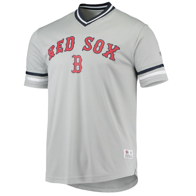Men's Gray Boston Red Sox Replica V-Neck Jersey 
