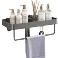 thumbnail image 1 of Aluminum Shower Shelf with Towel Rack, No-Drill Bathroom Organizer, Shampoo and Shower Gel Storage Rack A, 1 of 5