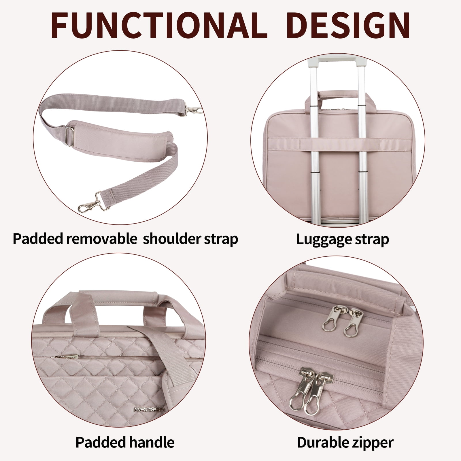 KROSER Laptop Bag 17" Briefcase Shoulder Bag Bussiness Carrying Handbag Laptop for Women and Men