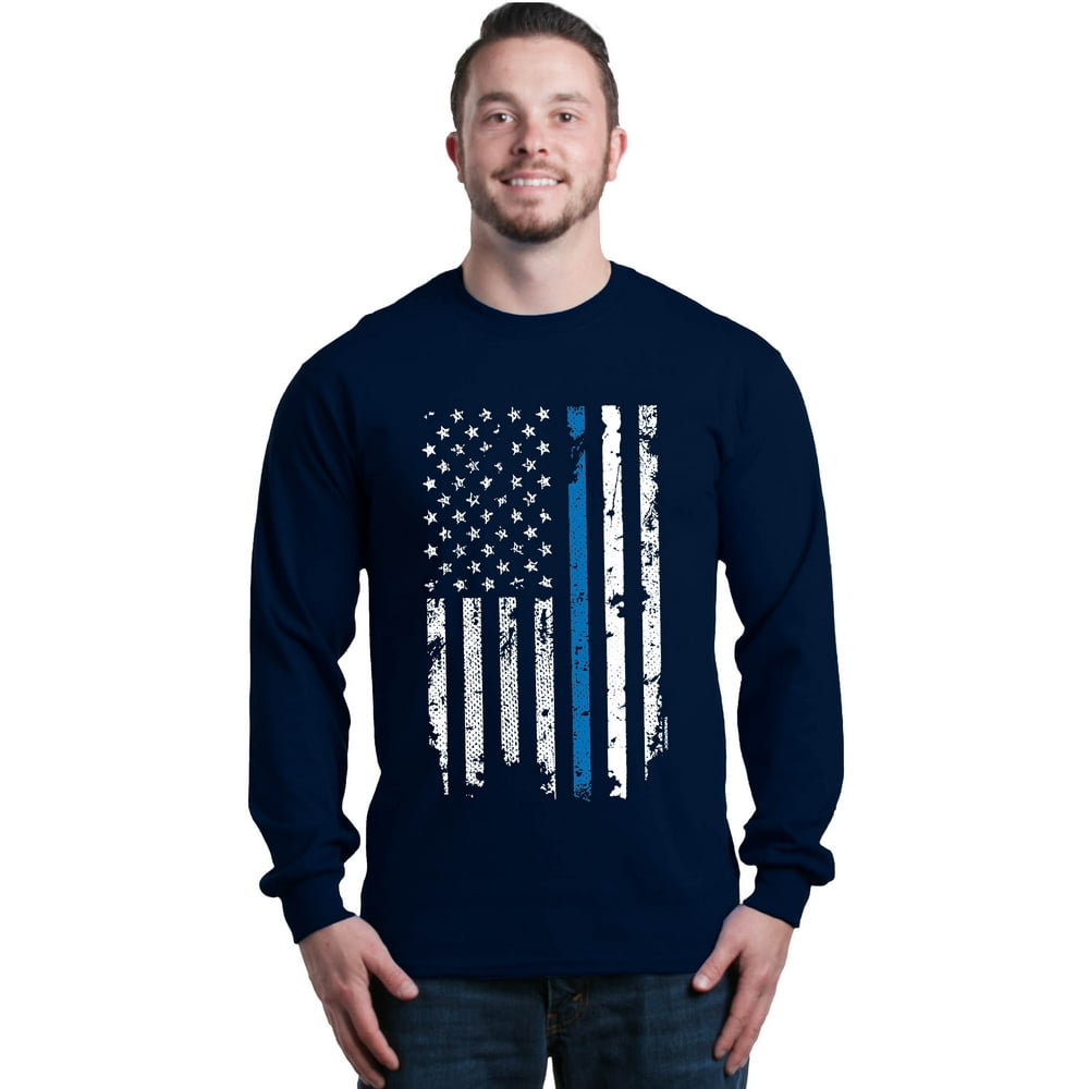 Shop4Ever - Shop4Ever Men's American Flag Blue Line Patriotic 4th of ...