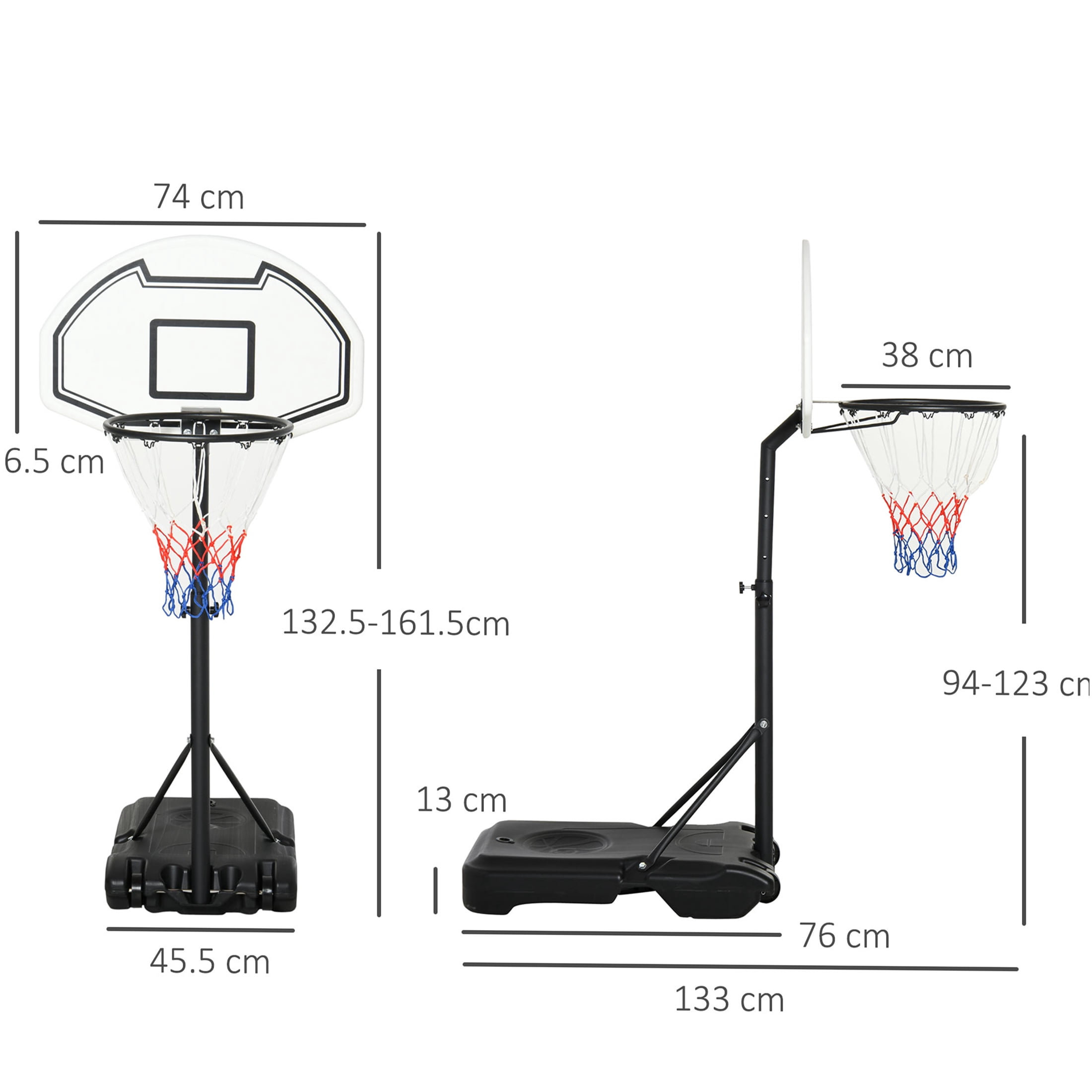 JERFIT Portable Pool Basketball Hoop System, Adjustable Height 3ft to 4ft, 30in Backboard with All-Weather Net for Aquatic Sports Games in Swimming Pool