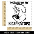 thumbnail image 2 of Working on My Bicepratops Triceratops Dinosaur Weightlifting Square Rubber Stamp Stamping Scrapbooking Crafting - Medium 1.75in, 2 of 7