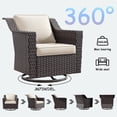 thumbnail image 5 of Meetleisure Patio Swivel Wicker Chairs Set of 2, Outdoor Rattan Rocking Chairs with Thickened Cushions for Backyard Porch Deck, Metal Rocking Frame, 5 of 9