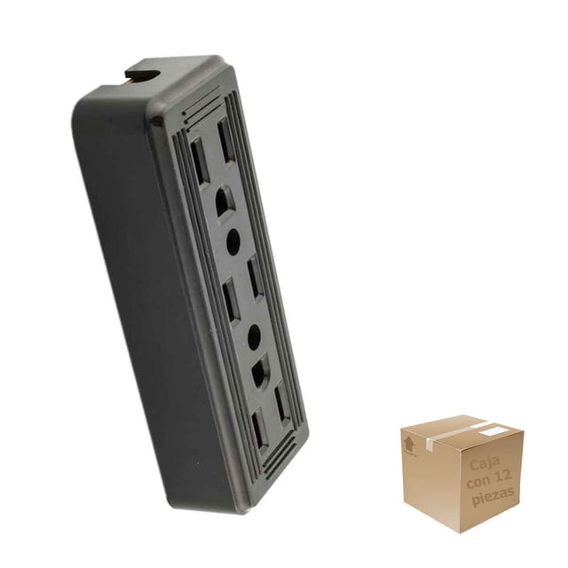 12 Pzs Contacto Base Triple Abs Negro 127V 15A