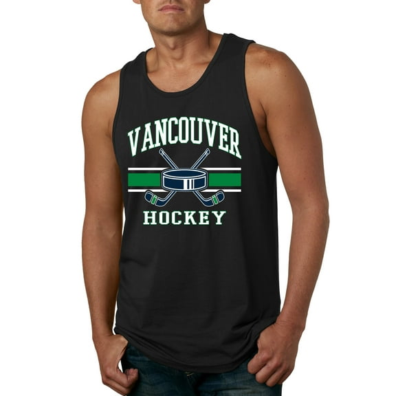 Wild Bobby City of Vancouver Hockey Fantasy Fan Sports Men's Tank Top, Black, Small