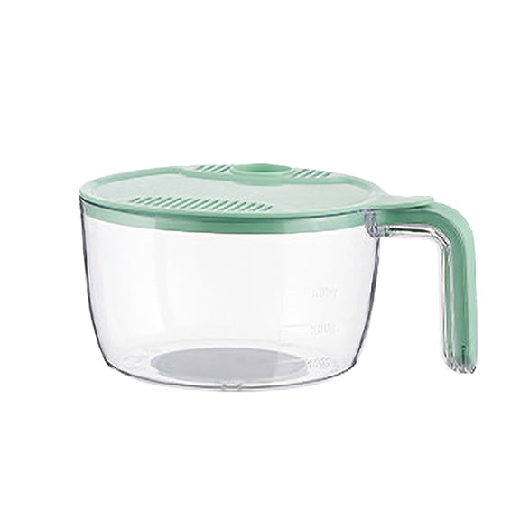 Liujiale Rice Washer with Handle, Rice Drain Basket Plastic Vegetable Washing Basket with Lid, Fruit Pasta Strainer Colander Bowl for Washing Vegetables Fruit Green