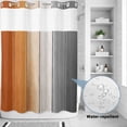 thumbnail image 2 of No Hook Shower Curtain, Burnt Orange Gray Ombre Shower Curtains for Bathroom with See Through Top Window, Vintage Farmhouse Wooden Waterproof & Washable Bath Curtain 60"x72", 2 of 9