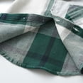 thumbnail image 4 of Kids Cotton Plaid Shirts Lapel Button Down Flat Pocket Shirt Jackets Casual Stylish Comfy Fall Winter Outwear (3 Years, Green), 4 of 7