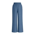 thumbnail image 5 of Women's Soft Fabric Mid Waisted Tummy Control Double Pocket Leggings, Slim Fit Midi Length Casual Pants, Yoga, Gym, Lounge, Daily Wear, Stretchy Pull On Trouser | TruBelle,Blue 3XL, 5 of 9