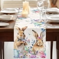 thumbnail image 3 of Table Runners 90 Inches Long Dress Scarves, Bunny Easter Farmhouse Coffee/Dining/Kitchen Table Runner for Living Room, Spring Floral Eucalyptus Leaves Eggs Weeping 13x90 Inch, 3 of 9