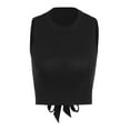thumbnail image 4 of Conairie Ribbed Tank Tops For Women Scoop Neck Sleeveless Ribbed Knit Crop Basic Blouses Solid Color Workout Cami Shirts Black L, 4 of 5
