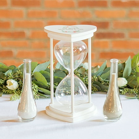 Personalized Floral Unity Sand Ceremony Hourglass Set
