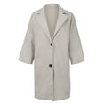 thumbnail image 3 of Lyinloo Woman Artificial Wool Elegant Blend Coat Slim Female Long Coat Outerwear Jacket White S, 3 of 6