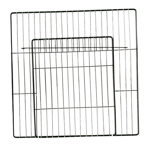 Door Cage Metal Wire Indoor Expandable Small Animals Fence Puppy Dense Black Grid