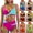 Green, variant on JSGEK Womens Swimsuit Set Color Block Wrap Design Crisscross Detail High Waist Bottom Cutout Accent Quick Dry Fabric for Pool Vacations Red XL