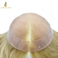 thumbnail image 3 of Lyrical Hair Toupee for Men Fine Mono Mens Toupee Human Hair Replacement Systems Monofilament with NPU Hairpiece for Man Black Brown Blonde Gray Hair Wig Unit, 3 of 6