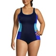 thumbnail image 3 of Lands' End Women's Plus Size Scoop Neck Tugless Sporty One Piece Swimsuit, 3 of 3