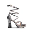 thumbnail image 3 of BLISSFUL STEP Women's Tie Dye High Heel Sandal Platform Block Heel Prom Sandals Black 9, 3 of 7