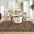 thumbnail image 2 of Hasoo Large Washable Rug 9' x 12' Area Rug for Living Room Vintage Floral Non-Slip Neutral Indoor Decor Carpet, Brown, 2 of 5