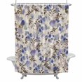 thumbnail image 2 of Purple Flowers Shower Curtain for Bathroom Decor, Spring Watercolor Purple Floral Leaf Linen Texture Waterproof Fabric Shower Curtain, 72"x72" Set with 12 Hooks, 2 of 9