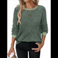thumbnail image 2 of Camisas de Larga para Mujer, Suéteres, Conjuntos de Otoño, Bloques de Color, Ropa de Invierno, Elegantes, Informales, Suaves. Verde L, 2 of 7