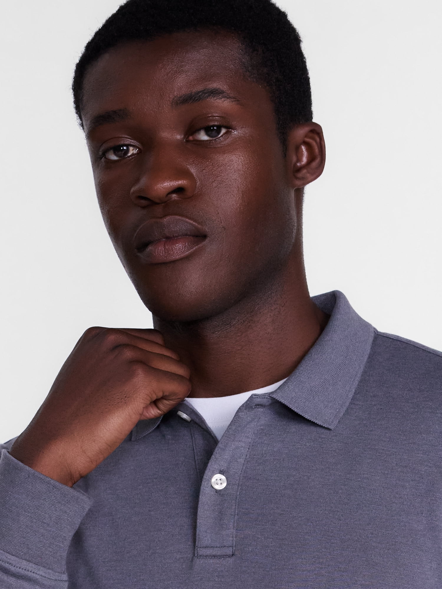 George Men's Interlock Polo Shirt with Long Sleeves, Sizes S-5XB