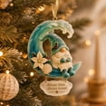 thumbnail image 6 of Clearance! Coastal Gnome Wave Moon Acrylic Christmas Ornament, Hanging Christmas Decorations Outdoor Indoor, Nautical Seashell Poinsettia Xmas Keepsake Gift for Christmas Tree & Wreath Holiday Decor, 6 of 8