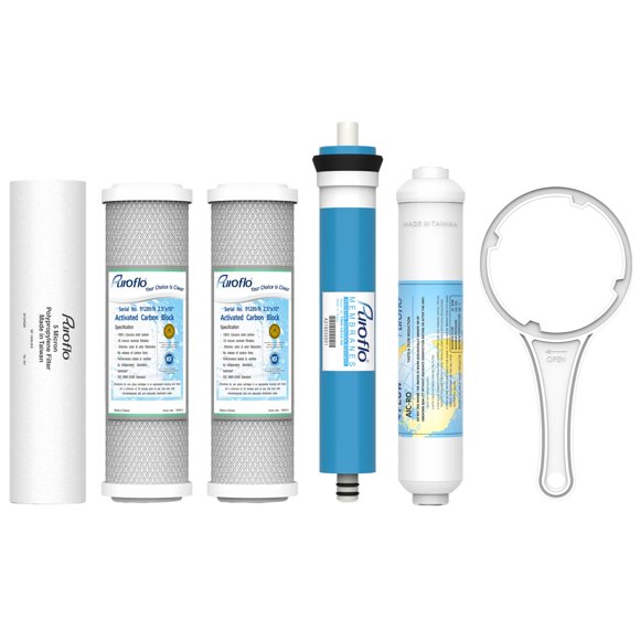 Juego de filtros de agua de ósmosis inversa Puroflo ERO, 5 piezas, 1 año