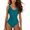 Z-Green20, variant on Women's One-Piece Swimsuit Slim Fit Bathing Suit Deep V Neck Color Block Lace Up Open Back Versatile Female Swimwear