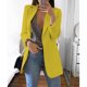 thumbnail image 4 of Chaqueta Blazer de Oficina de Trabajo con Solapa para Mujer Ropa de Abrigo Informal de Manga Larga Longitud de Cadera, 4 of 4