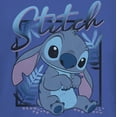 thumbnail image 2 of Junior's Lilo & Stitch Distressed Poster Stitch  Graphic Tee Royal Blue X Large, 2 of 3
