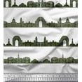 thumbnail image 2 of Soimoi Green Poly Georgette Fabric Indian Monuments Architectural Decor Fabric Printed Yard 42 Inch Wide, 2 of 3