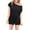 Black, variant on Diufon Women's Jumpsuits Short Sleeve off One Shoulder Short Rompers Solid Color Casual Playsuits