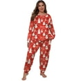 thumbnail image 2 of Cueply Womens Plus Size Pajama Set Long Sleeve Pjs for Women Soft Sleepwear Loungewear Nightwear With Pockets, 2 of 7