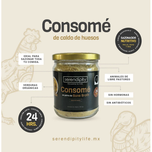 Consome en Polvo de Caldo de Hueso, Consome Bone Broth 355g