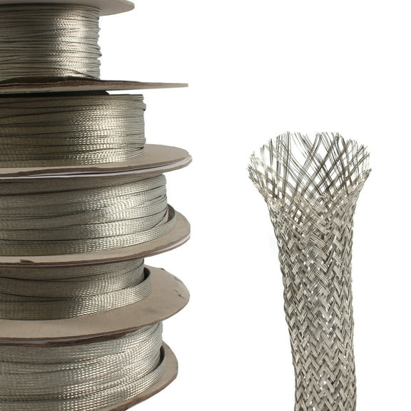 Tinned Copper Metal Braid Sleeving Flexible EMI RFI Shielding Wire Mesh Lot
