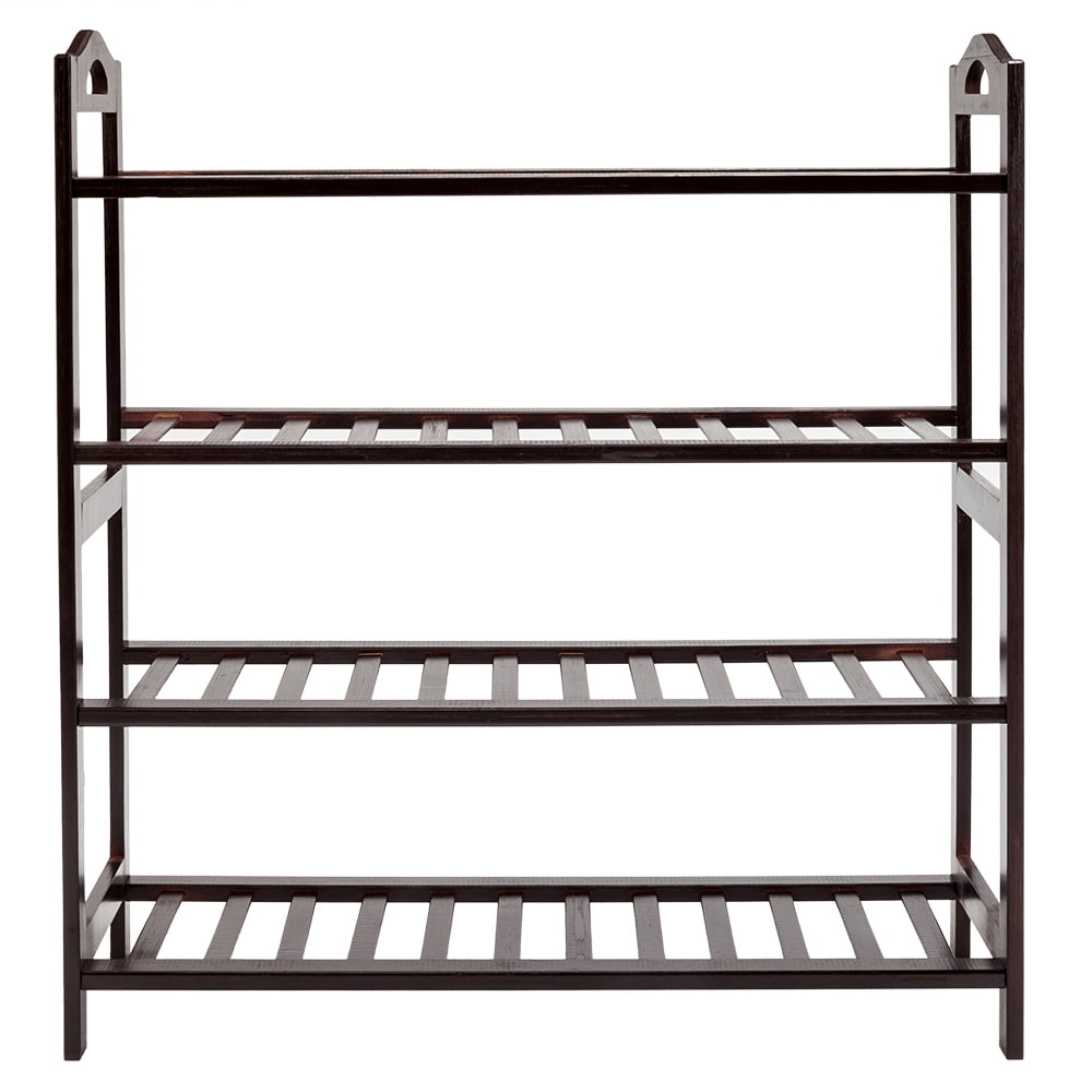Kepooman 4 Tiers Bamboo Shoe Rack for Entryway, 12-Batten Kepooman 4 Tiers Bamboo Shoe Rack for Entryway, 12-Batten