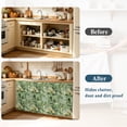 thumbnail image 4 of Green Summer Botanical Cabinet Curtain 35"Wx35"L, Dustproof Under Sink Skirt with Self Adhesive Tape, Yellow Spring Floral Cabinet Curtain Cover for Kitchen Sink, Bathroom Vanity, Laundry Room, 4 of 9