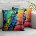 thumbnail image 3 of Parrot Branch Rainbow Graphic Decorative Throw Pillow Cover for Home Couch Living Room Bed Sofa - Aesthetic Decorative 1PC 18x18in, 3 of 5