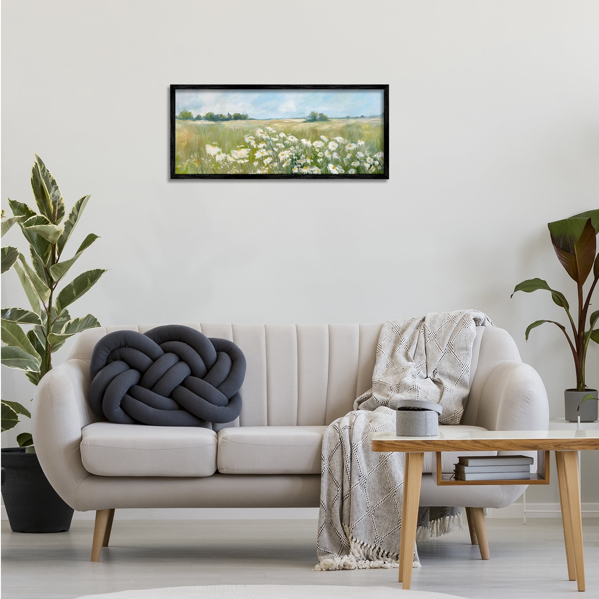 Stupell Industries Panoramic Sunlit Cliff Landscape Photography Black Framed Art Print Wall Art, 30 x 13