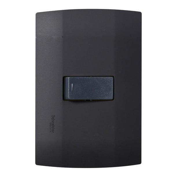 Interruptor Sencillo Schneider Electric Negro Con Placa