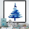 thumbnail image 1 of Designart Blue Winter Christmas Tree Ii Traditional Framed Wall Art, 1 of 4