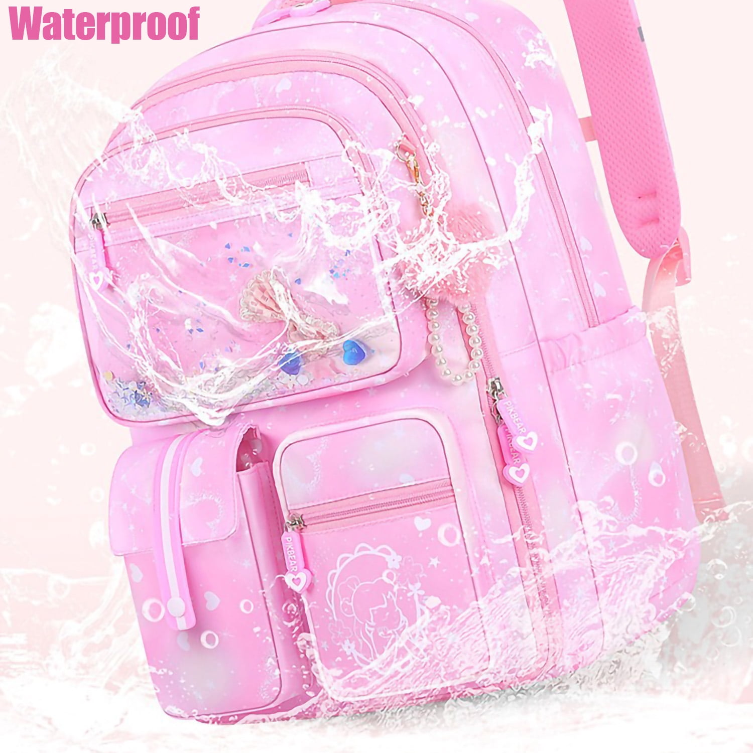 Gmdisc School Backpacks for Girls, Kids Fashion School Bookbag Girls School Bags Gifts-Pink