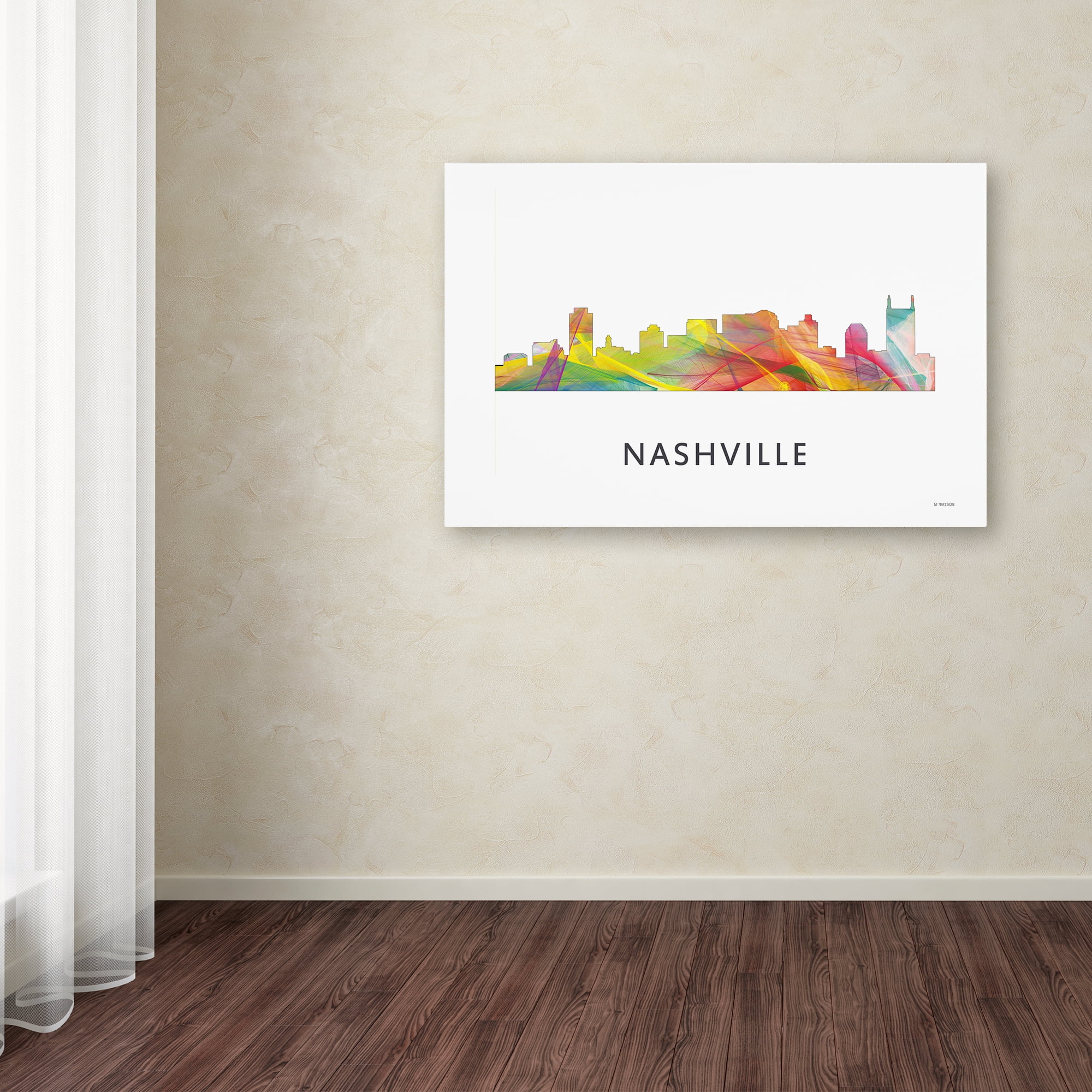Marlene Watson 'Nashville Tennessee Skyline WB-1' Canvas Art