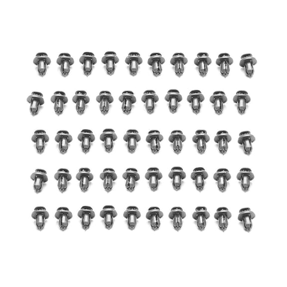 Nylon Rivet Fastener Bumper Clip Retainer Screw Quarter Panel Black - 50 Piece Set