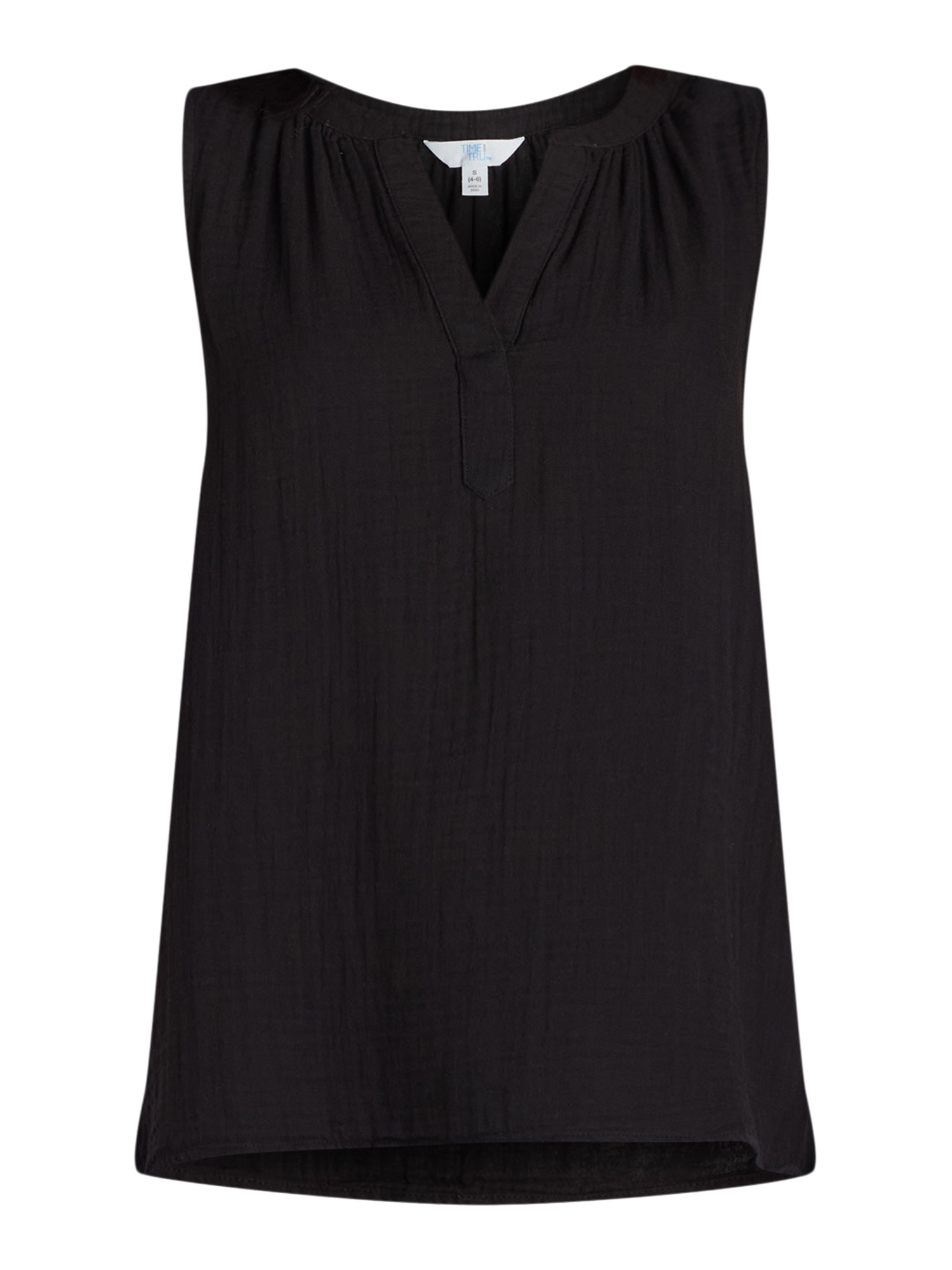 Time & Tru Women's Cotton Sleeveless Blouse, Sizes XS-XXXL